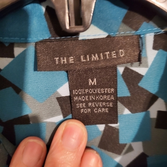 THE LIMITED Women's Teal Green Patterned Blouse Size M - Picture 3 of 5